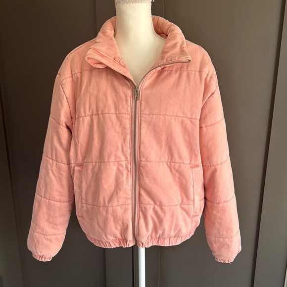 Popsugar Pink Quilted Zip-Up Jacket Size L - Picture 1 of 9